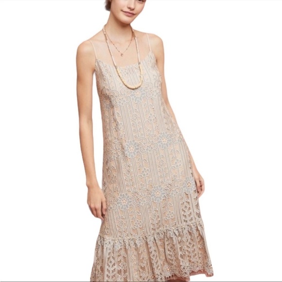 NWT Eli + Ali by Anthropologie Twilight Lace‎ Dress in Silver Size Medium - Picture 2 of 11